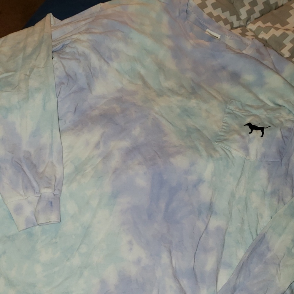 Blue and purple tie die